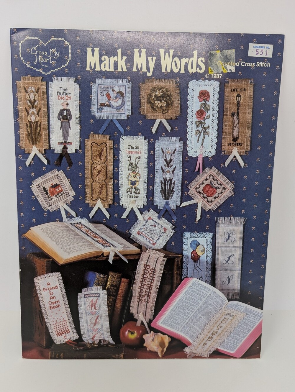 Cross Stitch Pattern Bookmarks Mark My Words Cross My Heart
